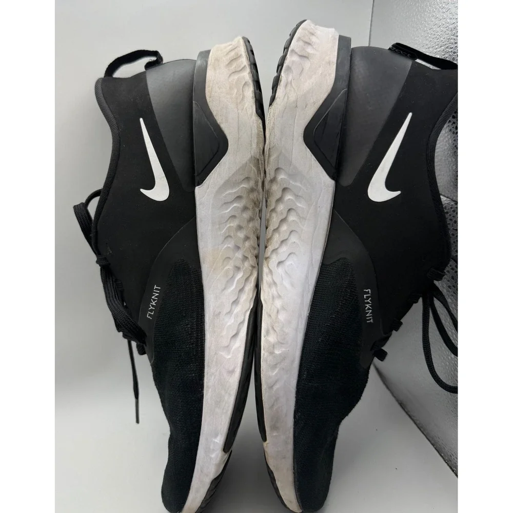 Nike Odyssey React Flyknit 2 Mens 13 Black White Good AH1015-010 Running Shoes